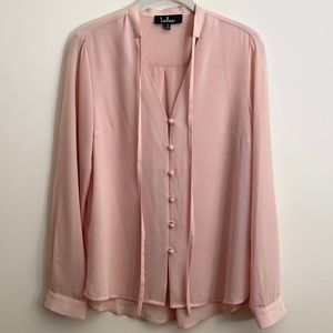 Lulu’s Blush Pink Button Front Blouse
